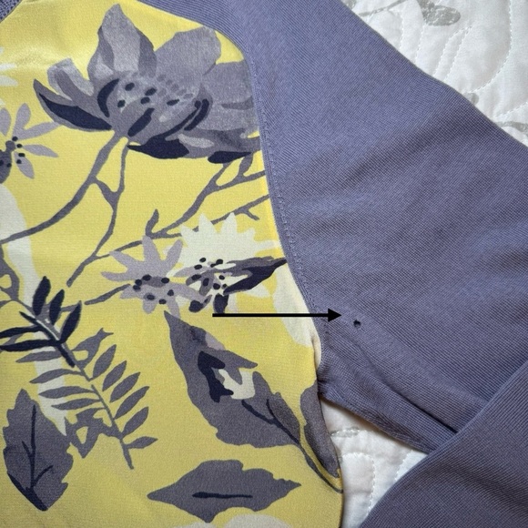 St. John Merino Wool & Silk Floral Panel Button Down Cardigan Size S READ - Picture 11 of 15